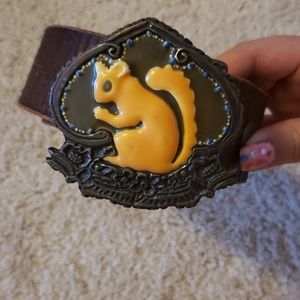 Squirrel leather belt